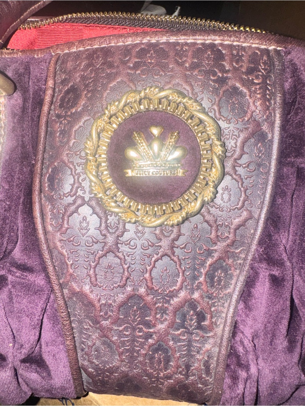 Juicy Couture ~ Vintage Bowler Bag ~ Velvet Dark Plum - Picture 3 of 5